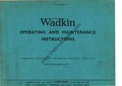 Wadkin LQ Operating And Maintenance Instructions Manual