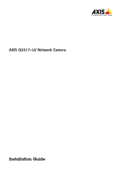 Axis Q3517-LV Installation Manual