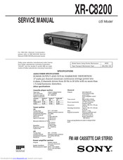 Sony XR-C8200 Service Manual