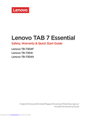 Lenovo TB-7304I Safety, Warranty & Quick Start Manual