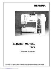 Bernina 930 Service Manual
