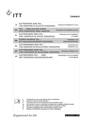 Lowara TKS Series Instructions For Installation & Use