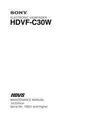 Sony HDVF-C30W Maintenance Manual