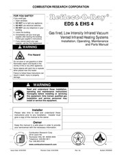 Combustion Research Reflect-O-Ray EDS-4DI Installation, Operating, Maintenance And Parts Manual