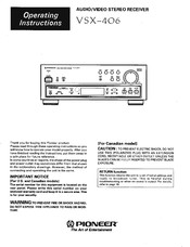Pioneer VSX-406 Operating Instructions Manual