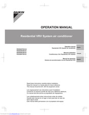 Daikin RXSQ60TAVJU Operation Manual