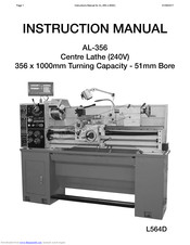 MachineryHouse AL-356 Instruction Manual