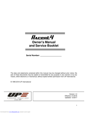 UP Ascent 4 Owner's Manual & Service Booklet