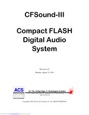 ACS CFSound-III User Manual