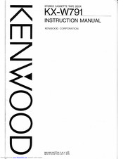 Kenwood KX-W791 Instruction Manual
