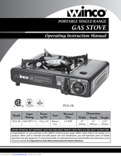 Winco PGS-1K Operating Instructions Manual
