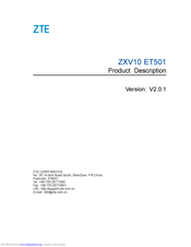 Zte ZXV10 ET501 Product Description