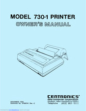 Centronics 730-1 Owner's Manual