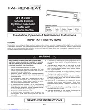 Fahrenheat LFH1502P Installation, Operation & Maintenance Instructions Manual