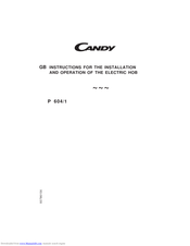 Candy P 604/1 Instructions For The Installation And Use