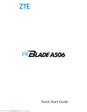 ZTE Blade A506 Quick Start Manual