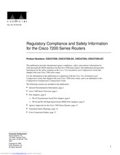 Cisco CISCO7206-DC Regulatory Compliance And Safety Information Manual