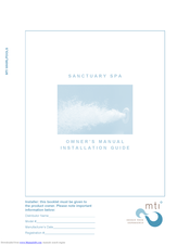 MTI Sanctuary Spa Owner's Manual & Installation Manual
