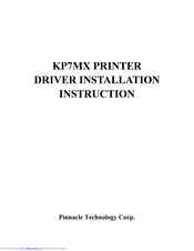Pinnacle Technology KP7MX Driver Installation Instruction