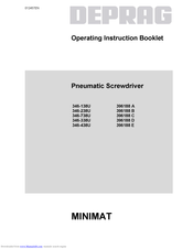 Deprag 346-138U Operating Instruction Booklet