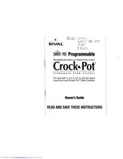 Rival Crock Pot Instructions Manual