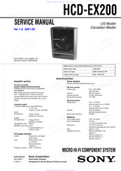 Sony HCD-EX200 Service Manual