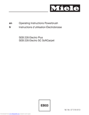 Miele SEB 228 Electro SC SoftCarpet Operating Instructions Manual