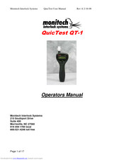 Monitech Interlock Systems QuicTest QT-1 Operator's Manual