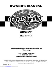 CharGriller Akorn 6719 Owner's Manual