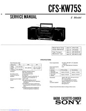 Sony CFS-KW75S Service Manual