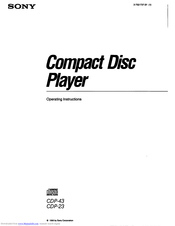 Sony CDP-23 Operating Instructions Manual