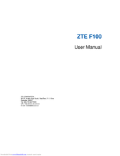 Zte F100 User Manual