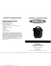 Cooks Essentials Pressure Cooker Manual: 99740 Electric User Manual