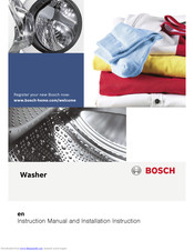 Bosch WIA24201GC Instruction Manual And Installation Instructions