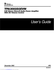 Texas Instruments TPA3002D2EVM User Manual