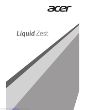 Acer Liquid Zest Quick Manual