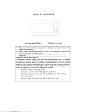 Galanz P110N38AP-YZ User Manual