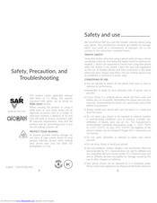 Alcatel 5085G Safety, Precaution, And Troubleshooting