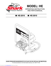Shark Pressure Washers HE-2010 Operating Instructions And Parts Manual