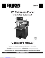 Rikon Power Tools 23-150H Operator's Manual