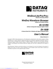 DATAQ Instruments DI-151RS DI-195B User Manual