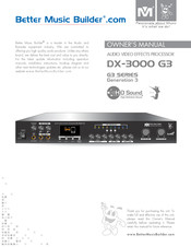 Better Music Builder DX-3000 G3 Owner's Manual