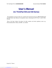 IBM Thinkpad X30 Series User Manual