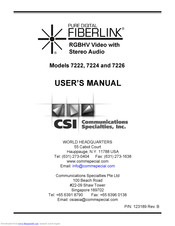 CSI Pure Digital Fiberlink 7226 User Manual
