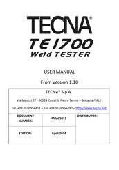 TECNA TE1700 User Manual
