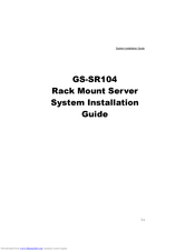 Gigabyte GS-SR104 System Installation Manual