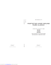 iwc PORTOFINO HAND-WOUND PURE CLASSIC Operating Instructions Manual