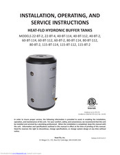 Heat-Flo 80-BT-2 Installation, Operating And Service Instructions
