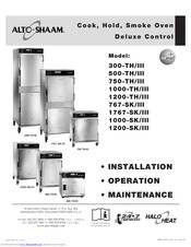 Alto-Shaam 1000-SK/III Installation Operation & Maintenance