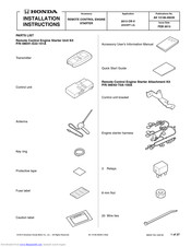 Honda 08E91-E22-101A Installation Instructions Manual